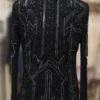 Armani-Inspired Black Indo Western with Leather and Cutdana Work - By MERAKI